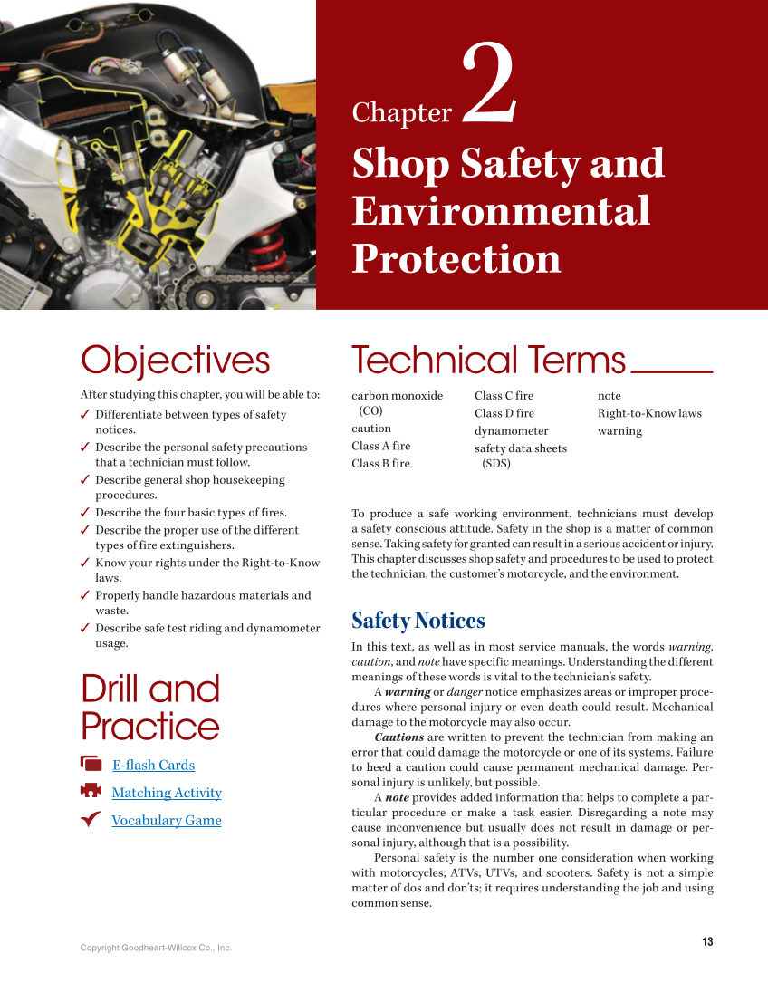Motorcycles: Fundamentals, Service, Repair, 4th Edition page 13
