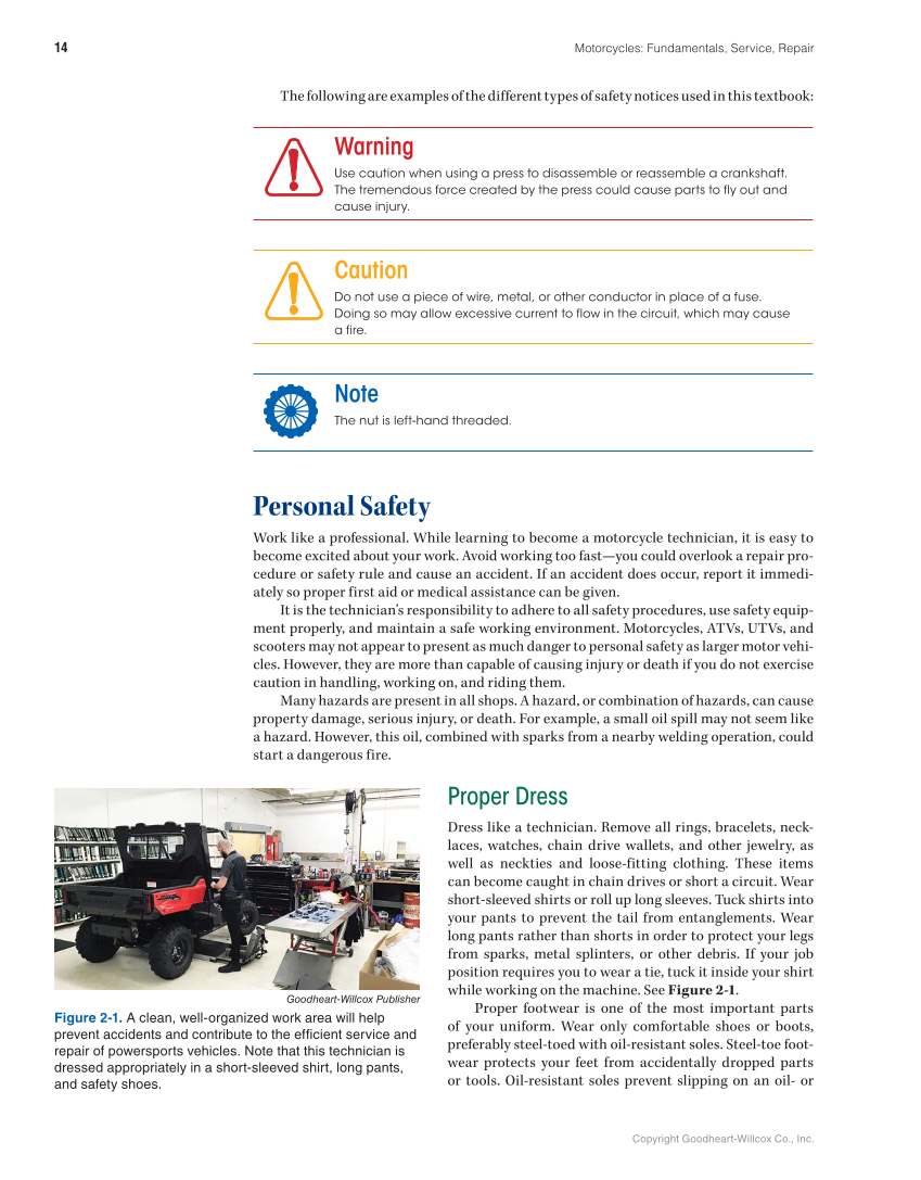 Motorcycles: Fundamentals, Service, Repair, 4th Edition page 14