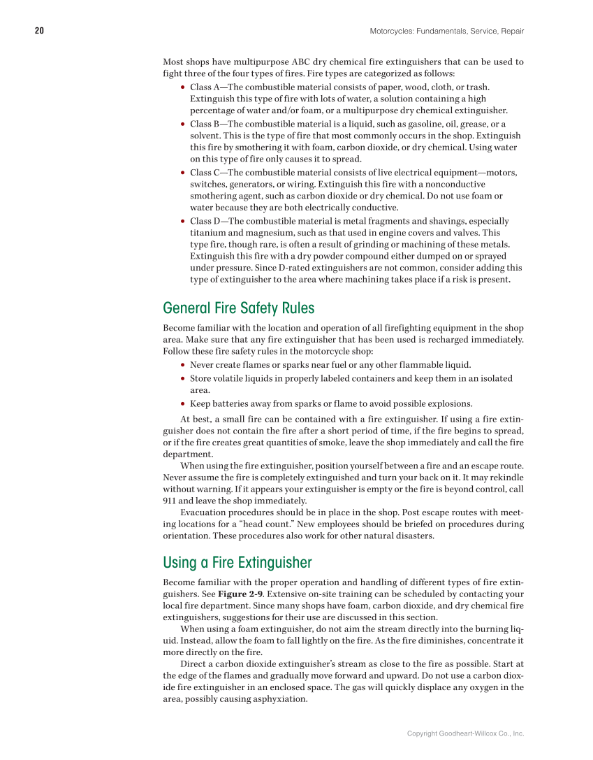 Motorcycles: Fundamentals, Service, Repair, 4th Edition page 20
