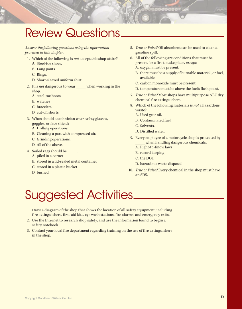Motorcycles: Fundamentals, Service, Repair, 4th Edition page 27