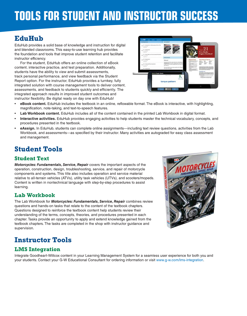 Motorcycles: Fundamentals, Service, Repair, 4th Edition page M6