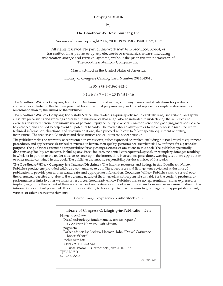 Diesel Technology, 8th Edition page 2