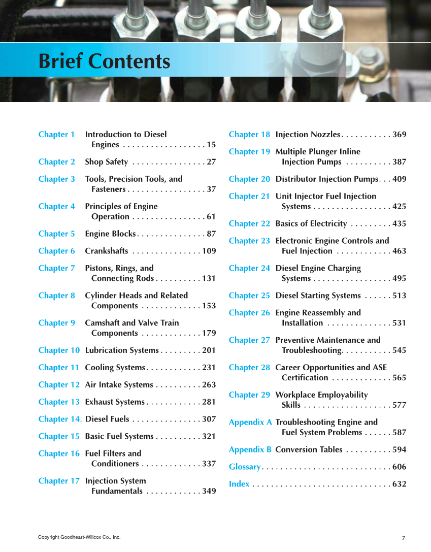 Diesel Technology, 8th Edition page 7