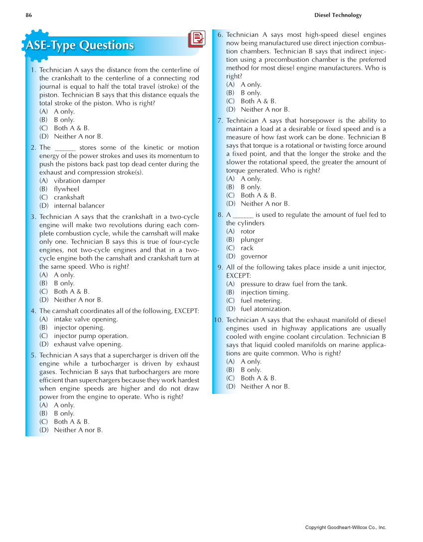 Diesel Technology, 8th Edition page 86