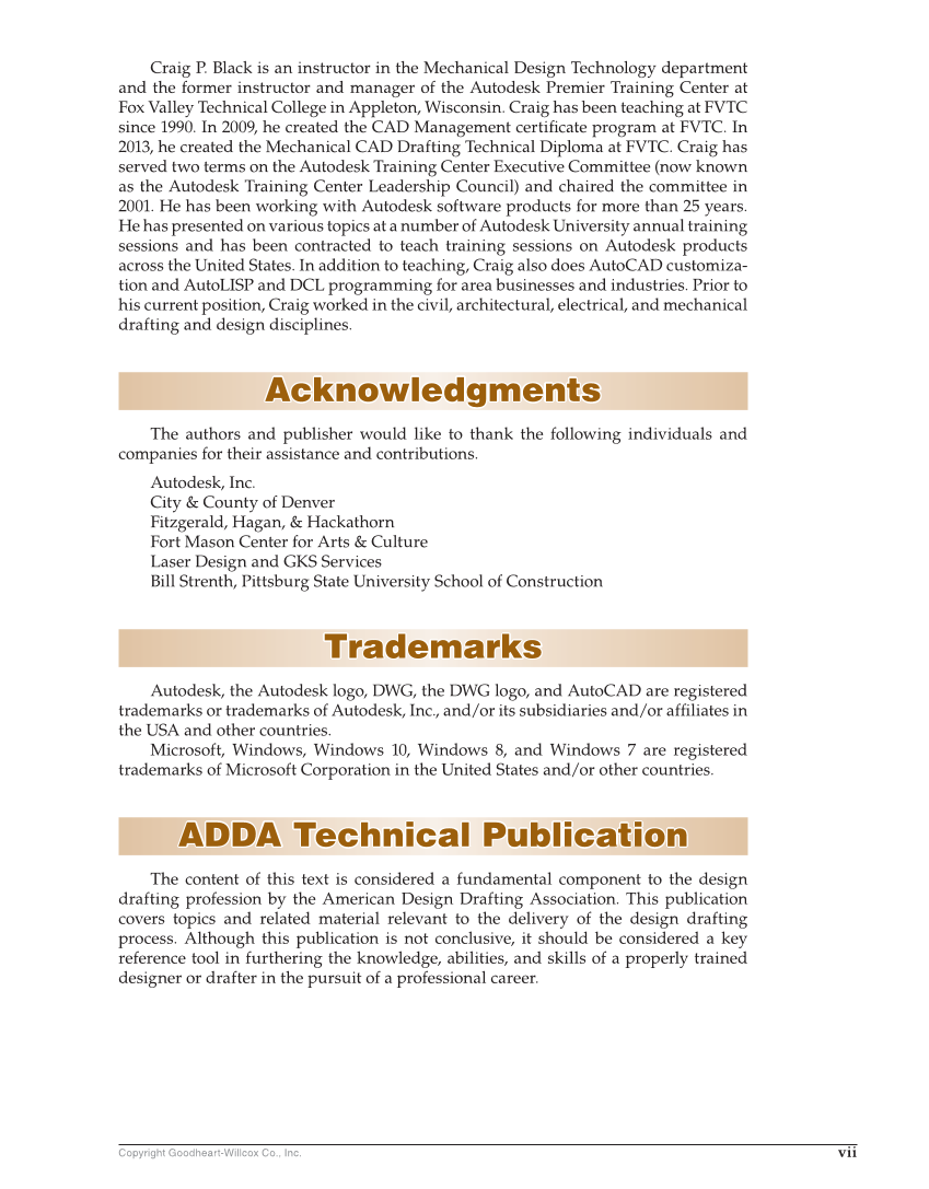 AutoCAD and Its Applications—Comprehensive 2020, 27th Edition page vii