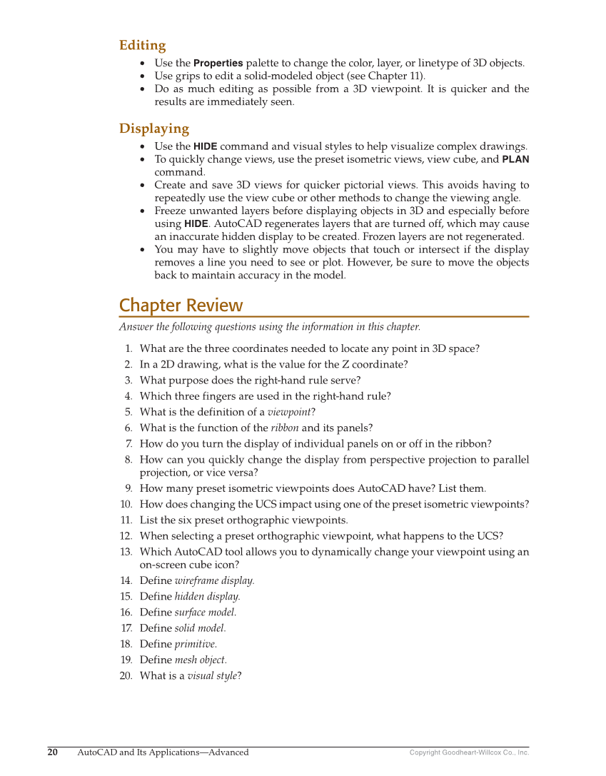 AutoCAD and Its Applications—Comprehensive 2020, 27th Edition page 20