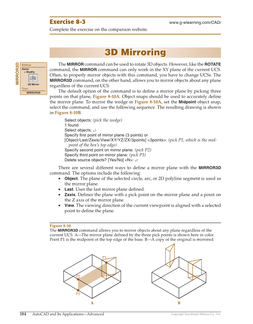 AutoCAD and Its Applications—Comprehensive 2020, 27th Edition page 184