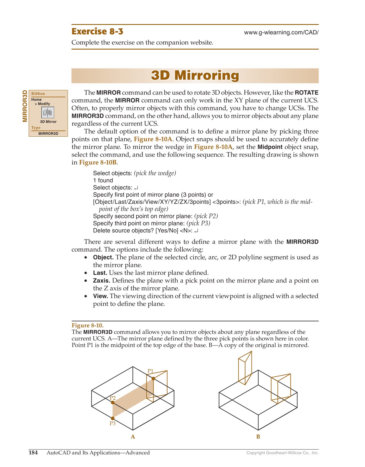 AutoCAD and Its Applications—Comprehensive 2020, 27th Edition page 184