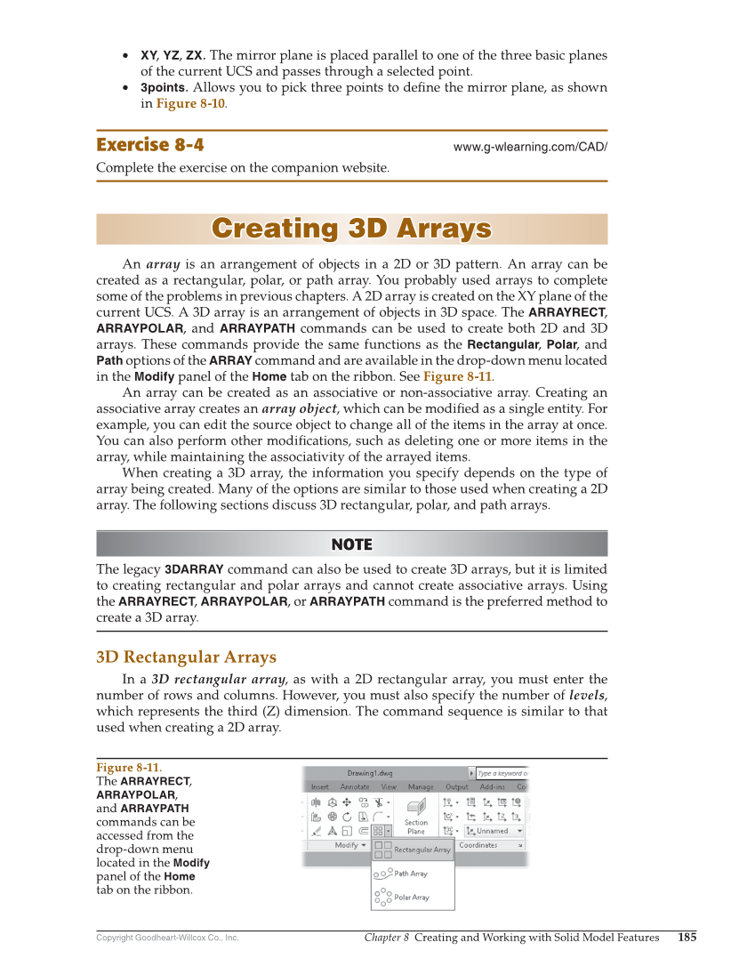 AutoCAD and Its Applications—Comprehensive 2020, 27th Edition page 185