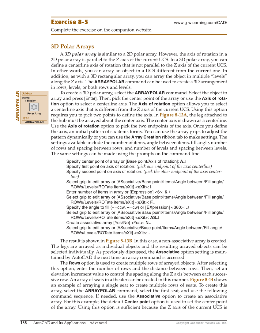 AutoCAD and Its Applications—Comprehensive 2020, 27th Edition page 188