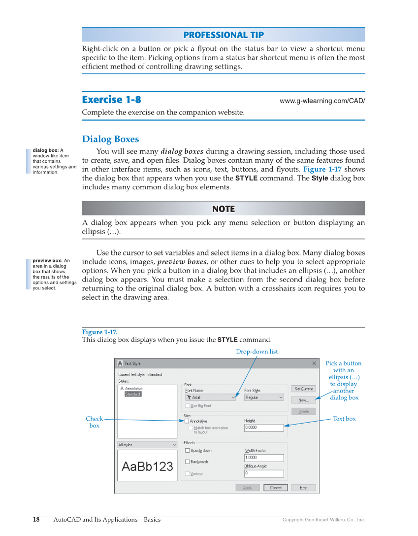 AutoCAD and Its Applications—Comprehensive 2020, 27th Edition page 18