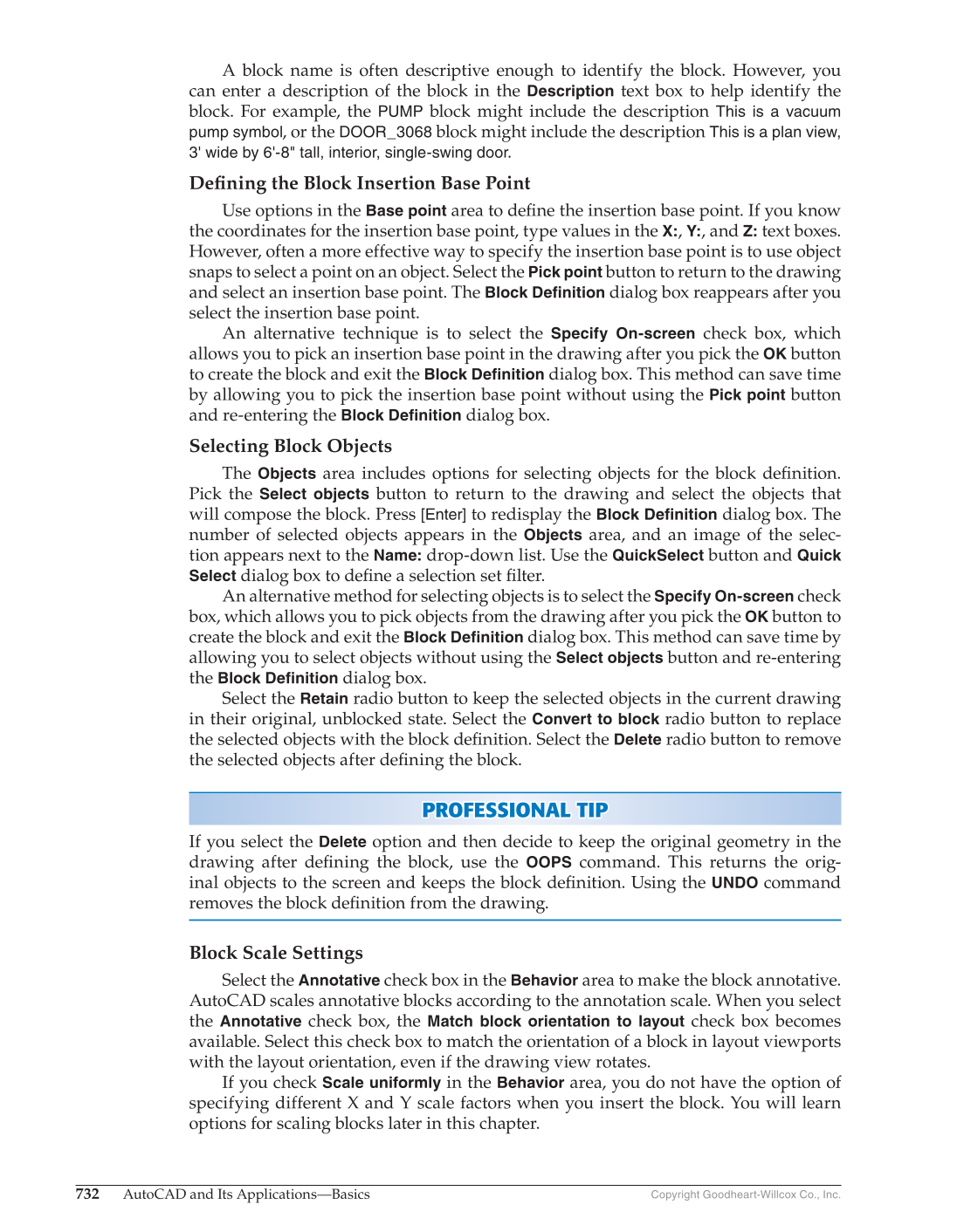 AutoCAD and Its Applications—Comprehensive 2020, 27th Edition page 732