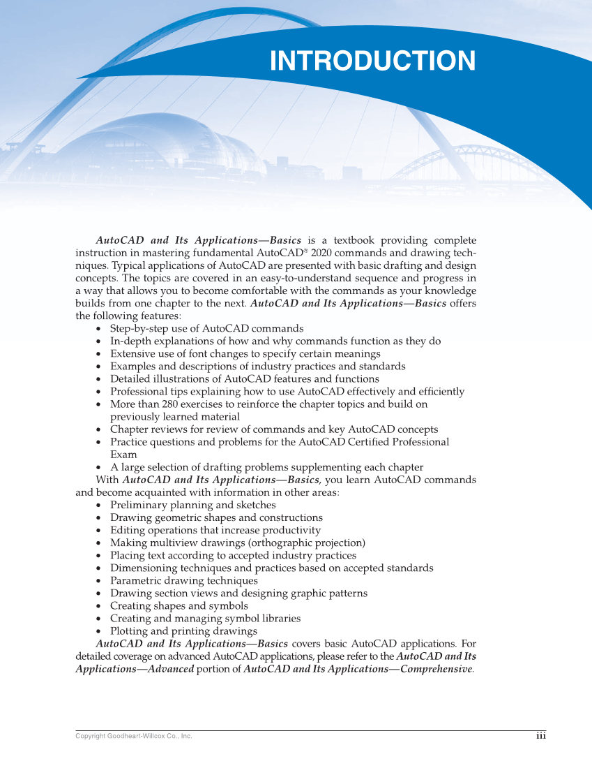 AutoCAD and Its Applications—Basics 2020, 27th Edition page iii
