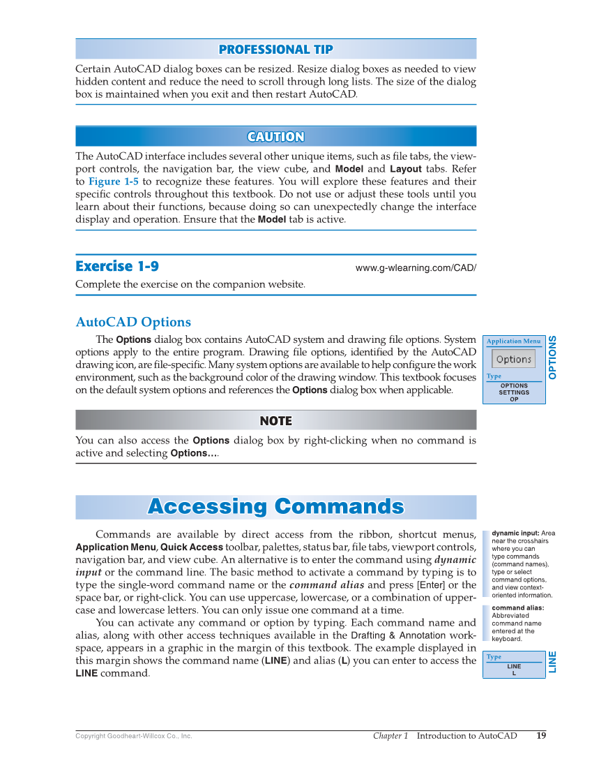 AutoCAD and Its Applications—Basics 2020, 27th Edition page 19