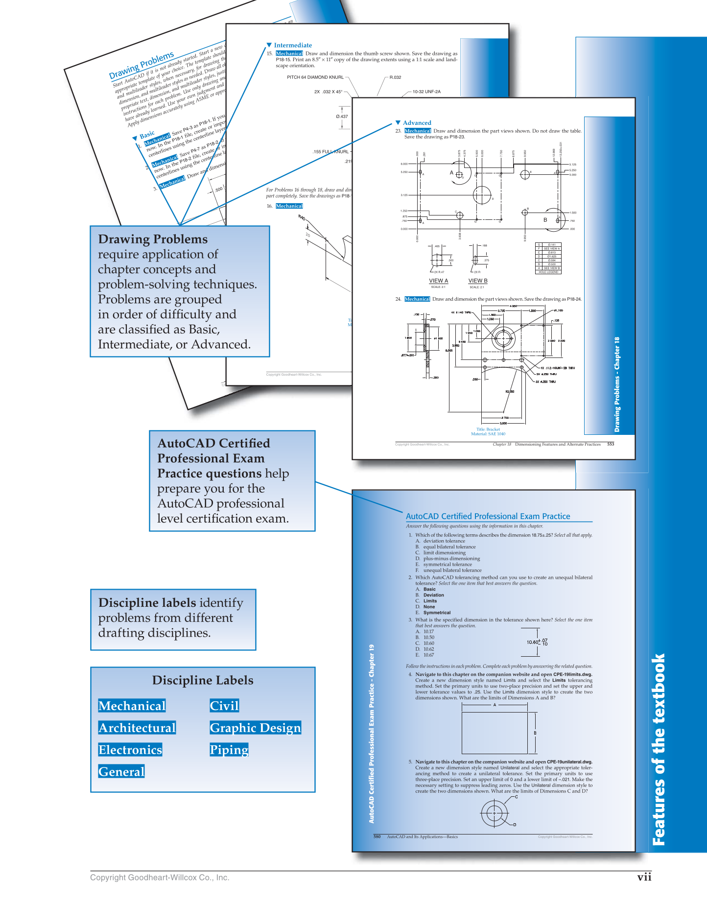 AutoCAD and Its Applications—Basics 2020, 27th Edition page vii