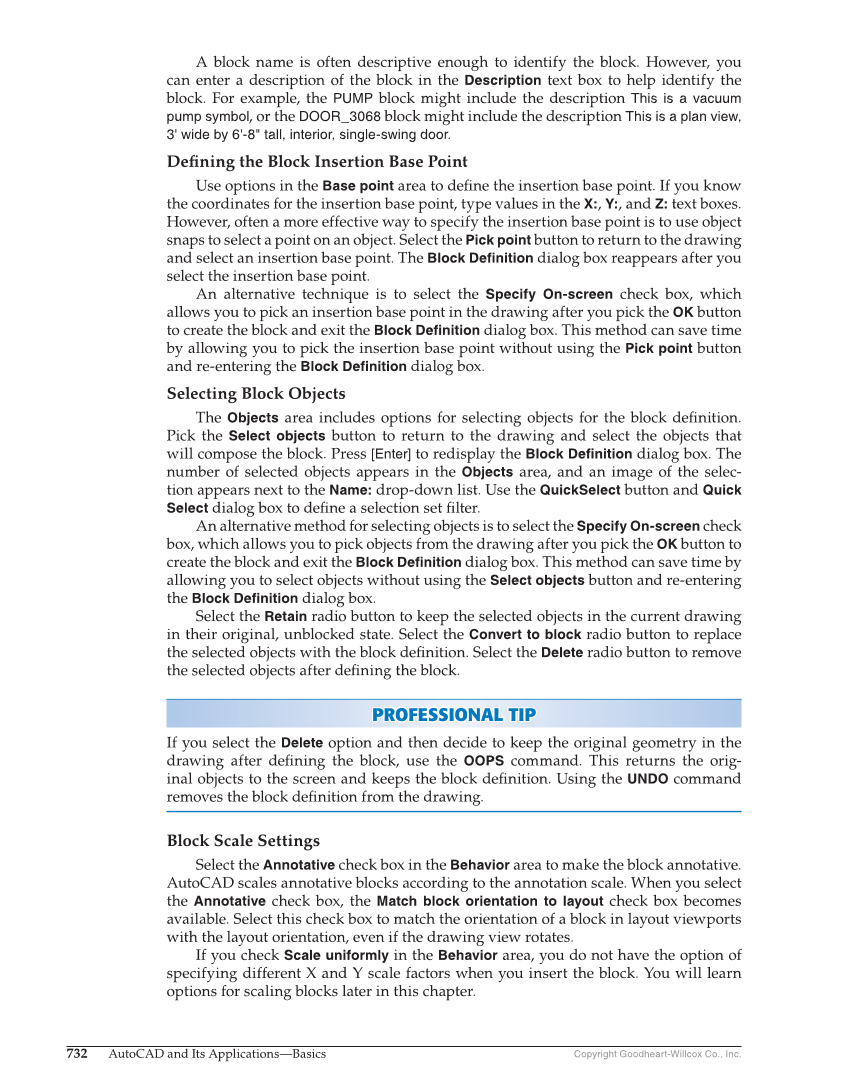 AutoCAD and Its Applications—Basics 2020, 27th Edition page 732