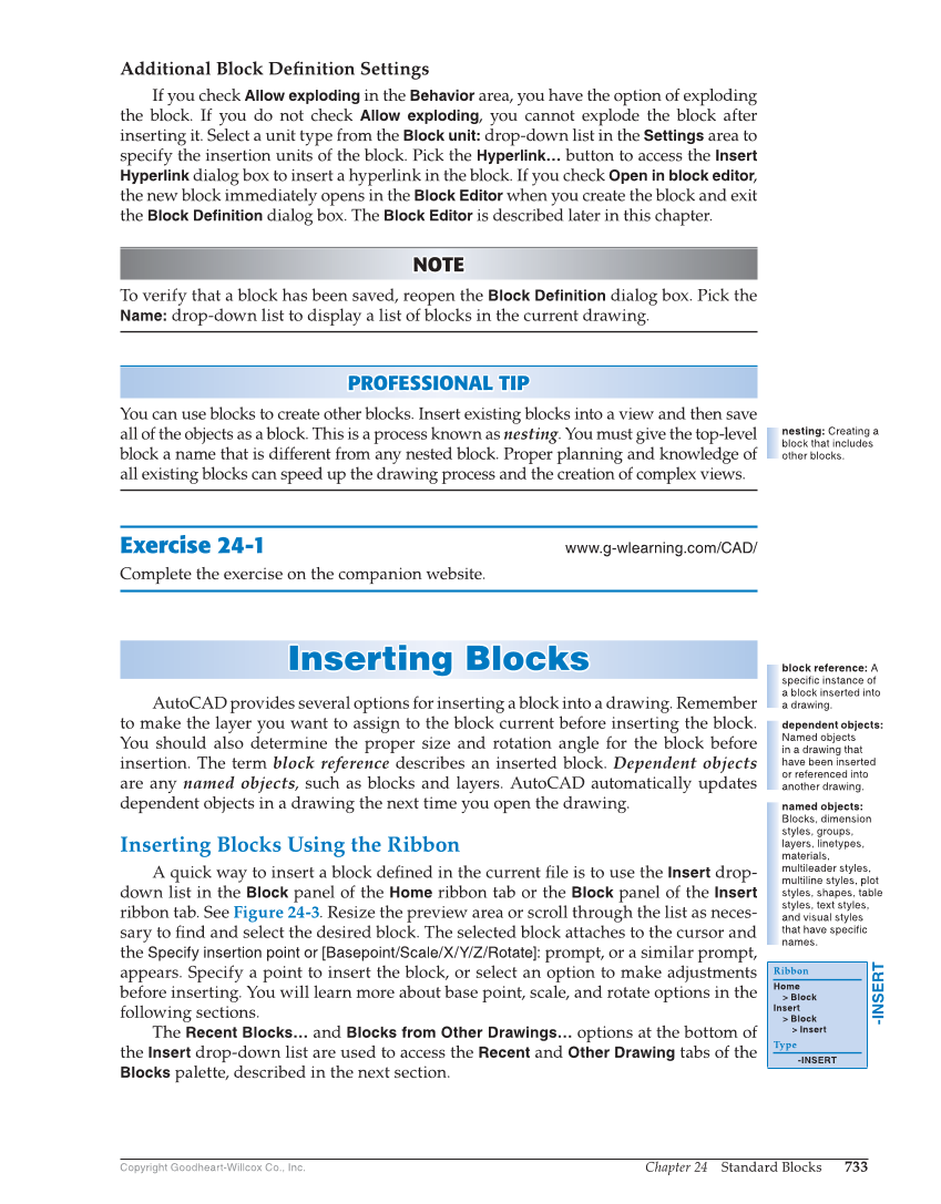 AutoCAD and Its Applications—Basics 2020, 27th Edition page 733