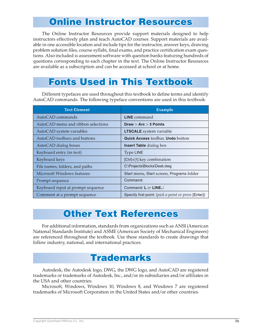 AutoCAD and Its Applications—Basics 2020, 27th Edition page ix