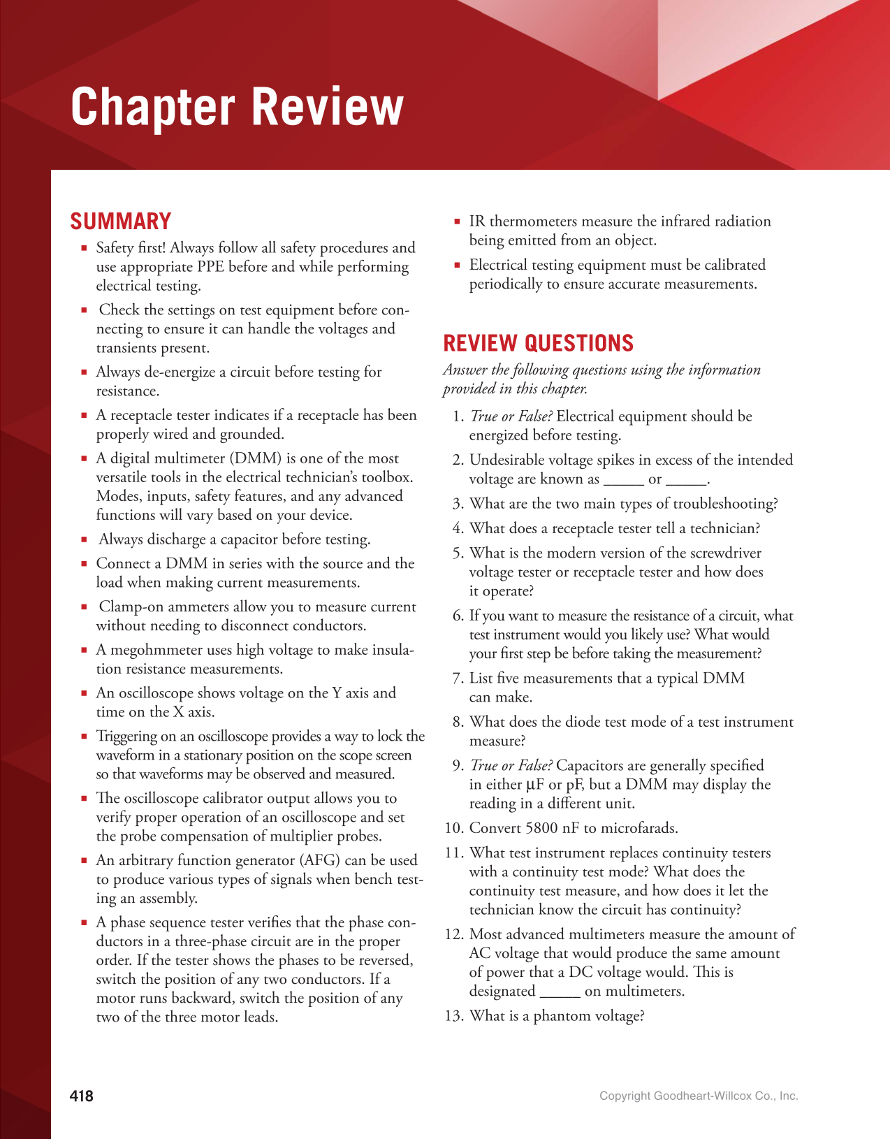 Industrial Maintenance and Mechatronics, 1st Edition page 418