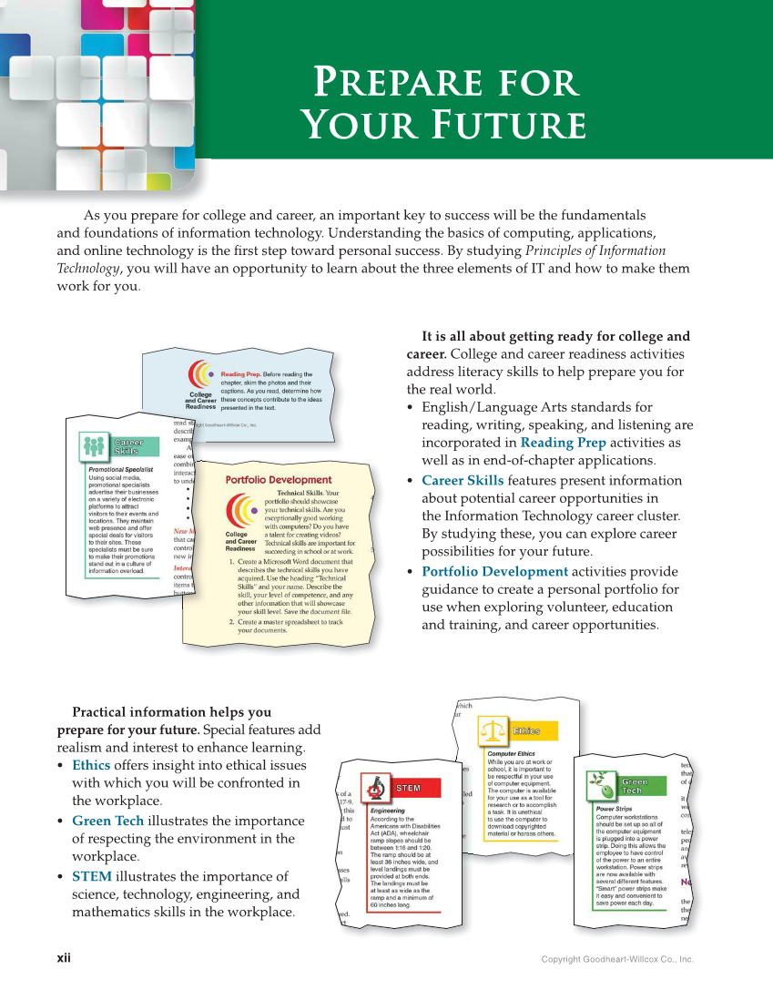Principles of Information Technology, 1st Edition page xii