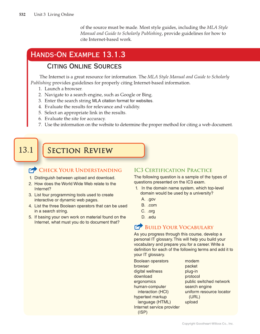 Principles of Information Technology, 1st Edition page 532