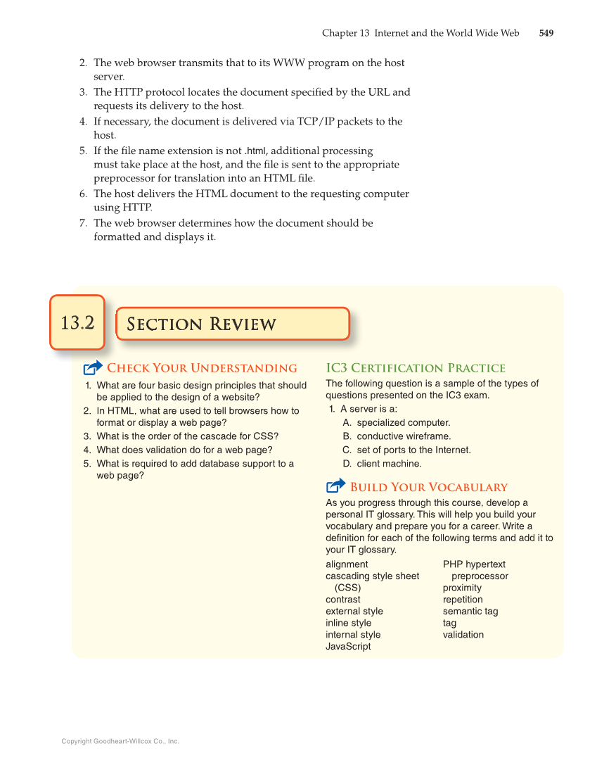 Principles of Information Technology, 1st Edition page 549