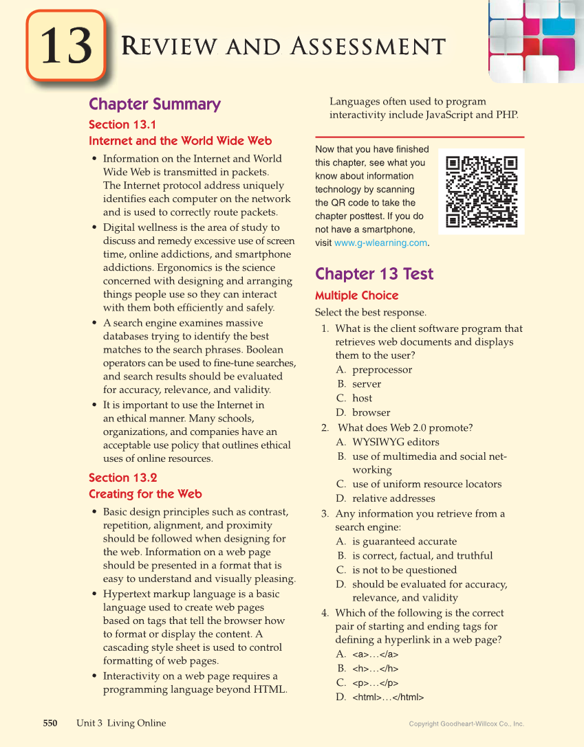 Principles of Information Technology, 1st Edition page 550