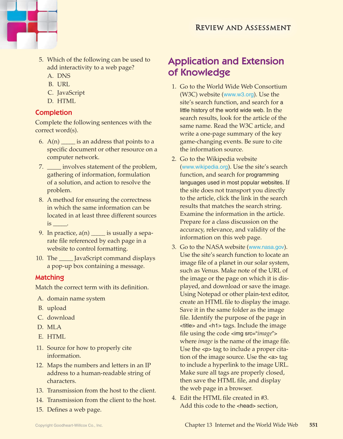 Principles of Information Technology, 1st Edition page 551