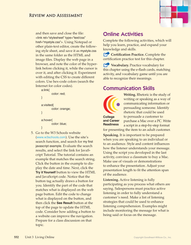 Principles of Information Technology, 1st Edition page 552