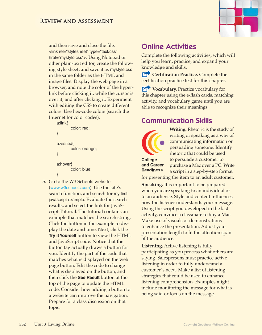 Principles of Information Technology, 1st Edition page 552