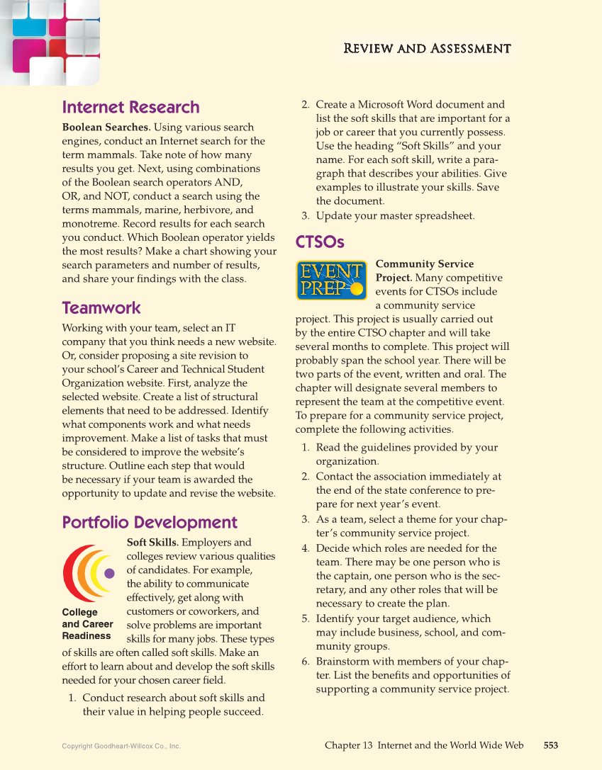 Principles of Information Technology, 1st Edition page 553
