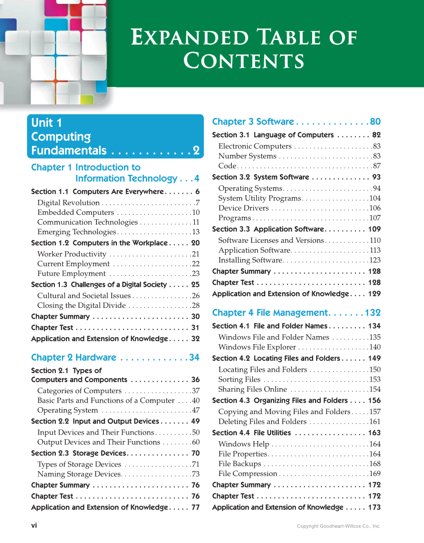 Principles of Information Technology, 1st Edition page vi