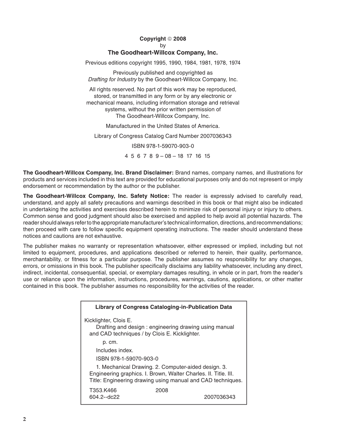 Drafting & Design, 7th Edition page 2