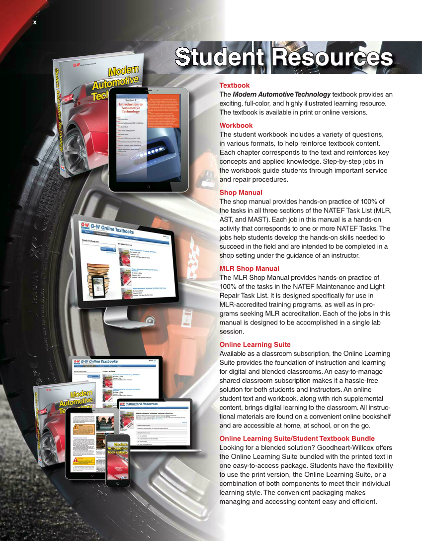 Modern Automotive Technology, 9th Edition page x
