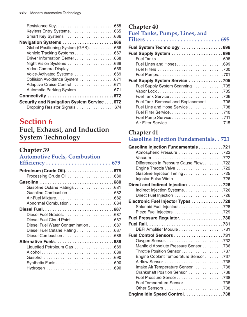 Modern Automotive Technology, 9th Edition page xxiv