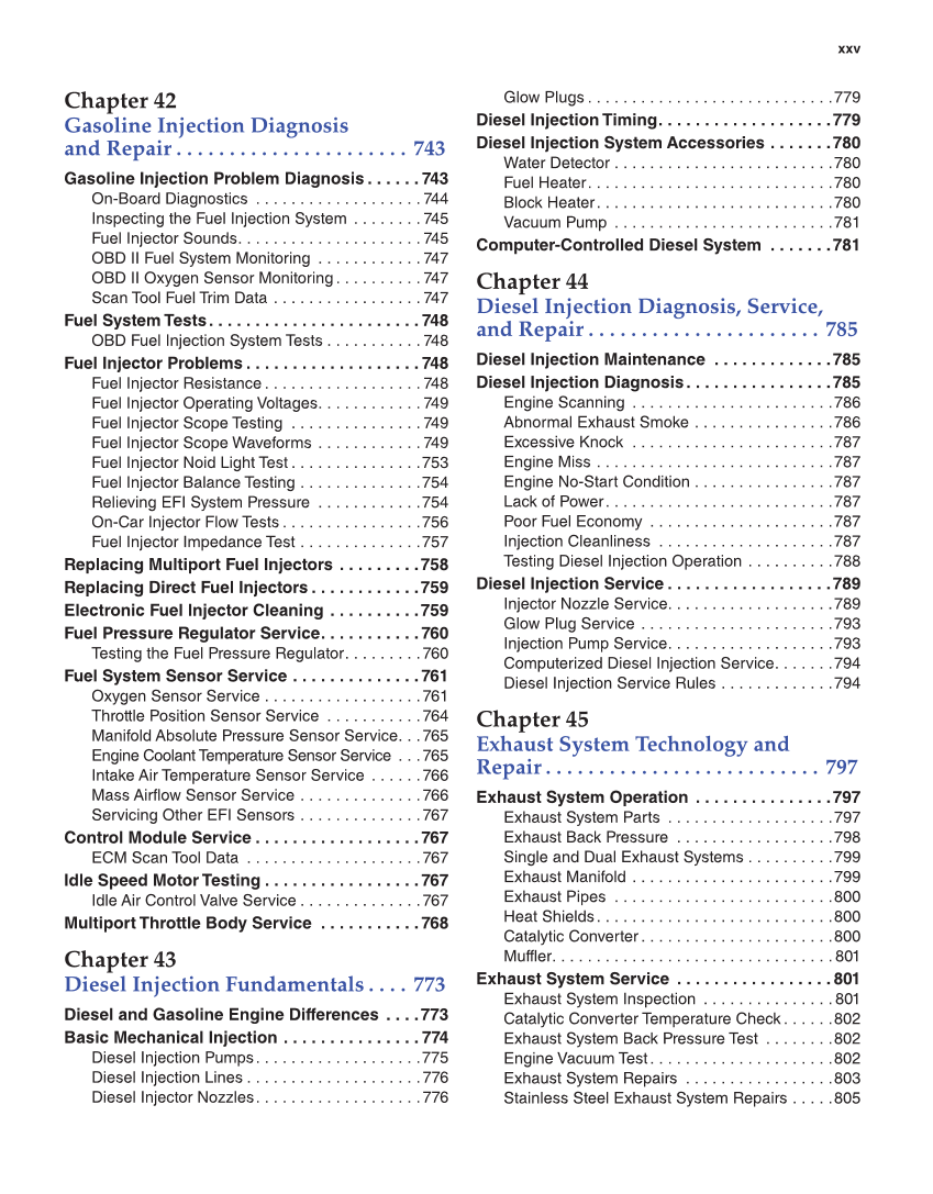 Modern Automotive Technology, 9th Edition page xxv