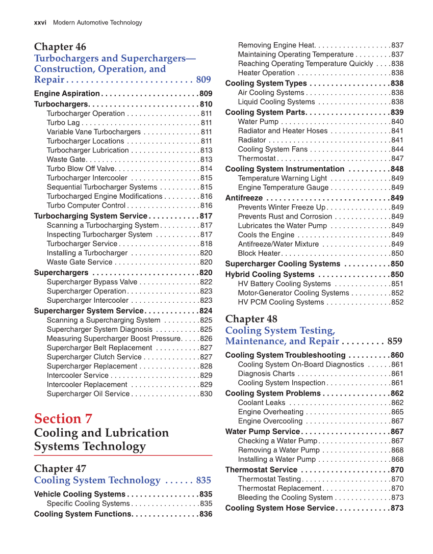 Modern Automotive Technology, 9th Edition page xxvi