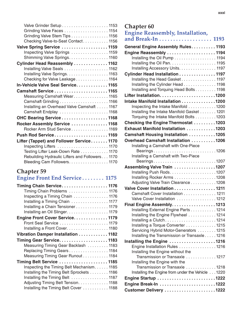 Modern Automotive Technology, 9th Edition page xxxi