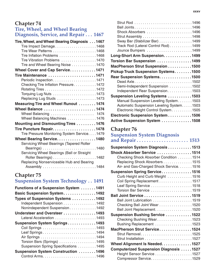 Modern Automotive Technology, 9th Edition page xxxv