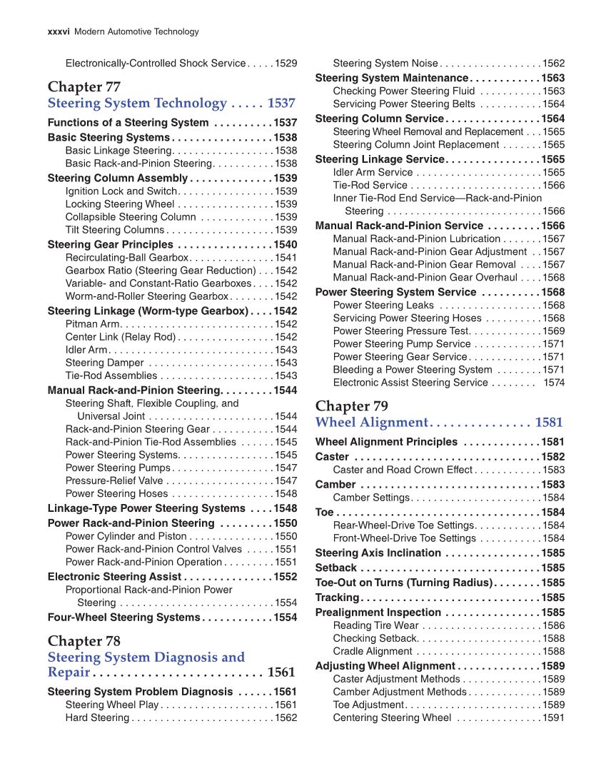 Modern Automotive Technology, 9th Edition page xxxvi