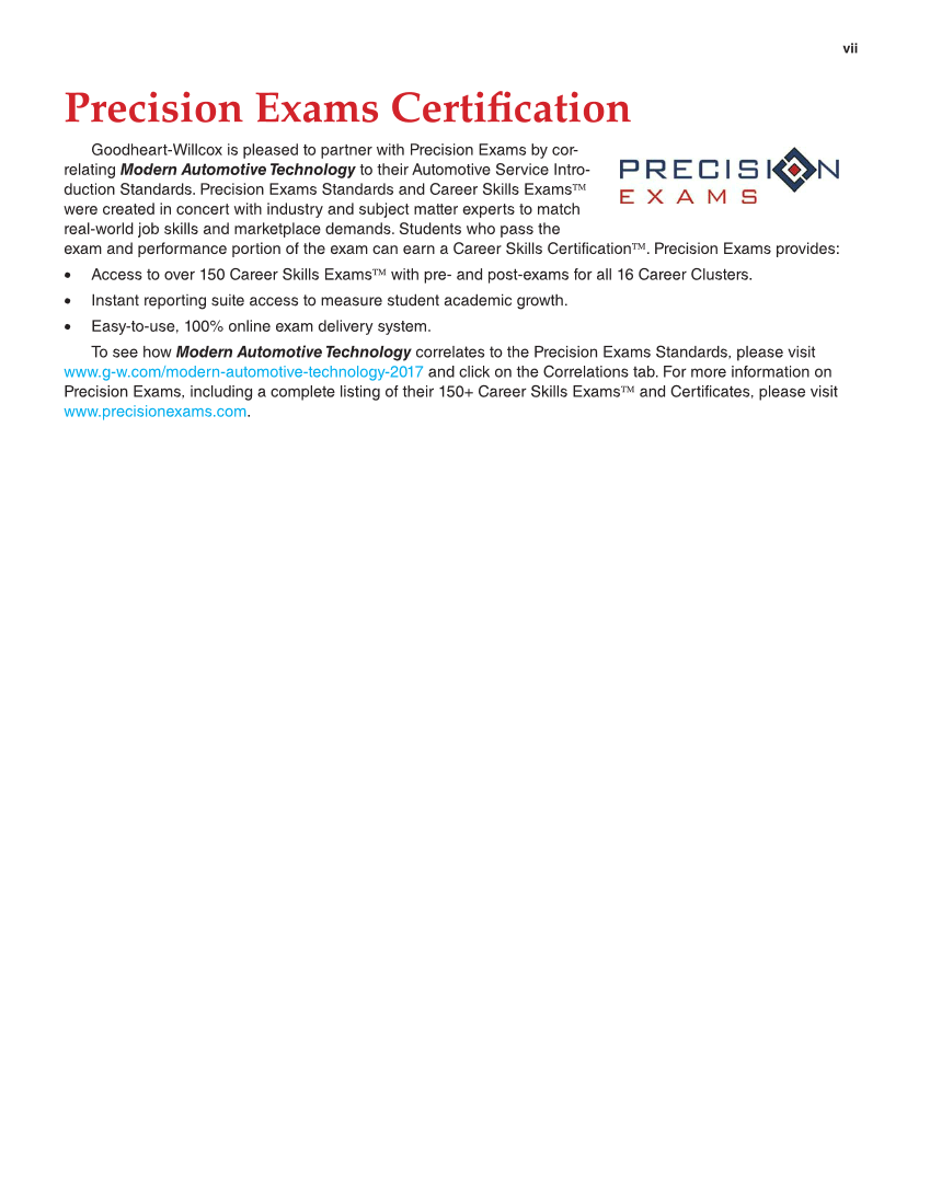 Modern Automotive Technology, 9th Edition page vii