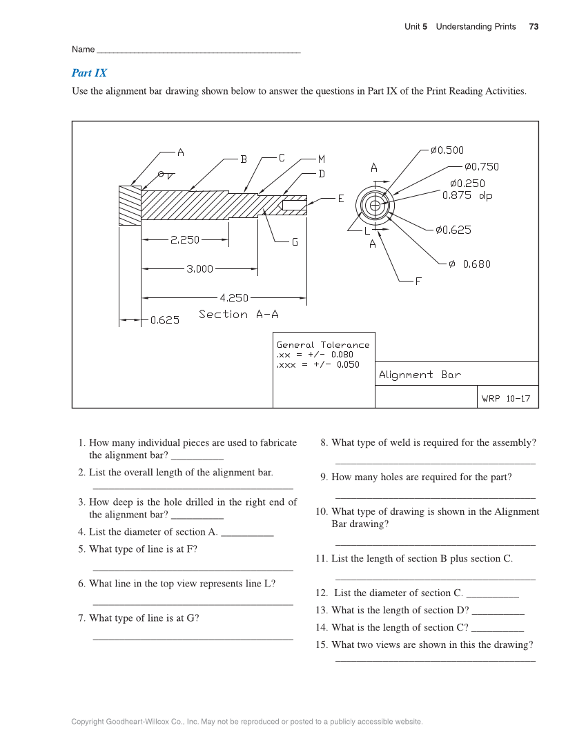 Welding Print Reading, 7th Edition page 73