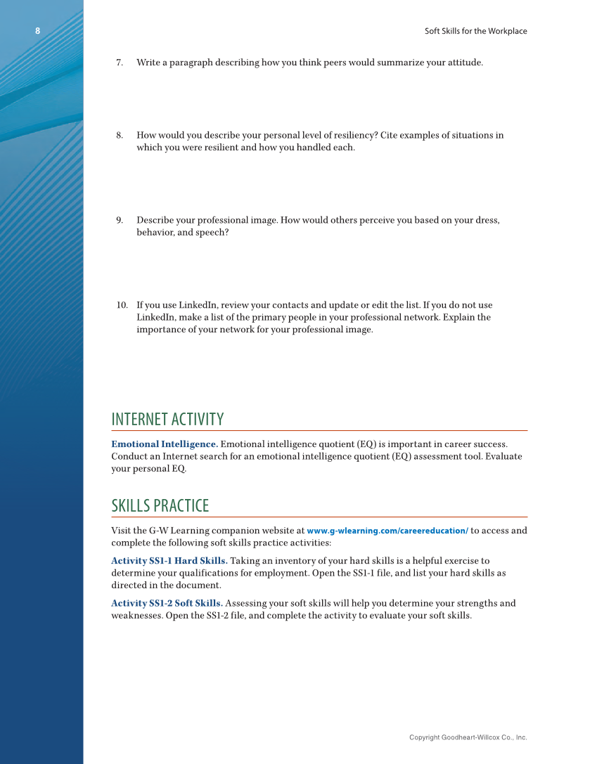 Soft Skills for the Workplace, 1st Edition page 8