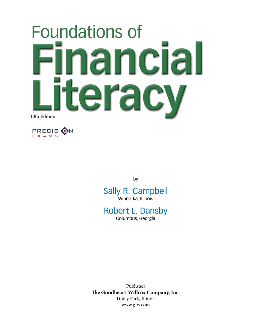 Foundations of Financial Literacy, 10th Edition page i