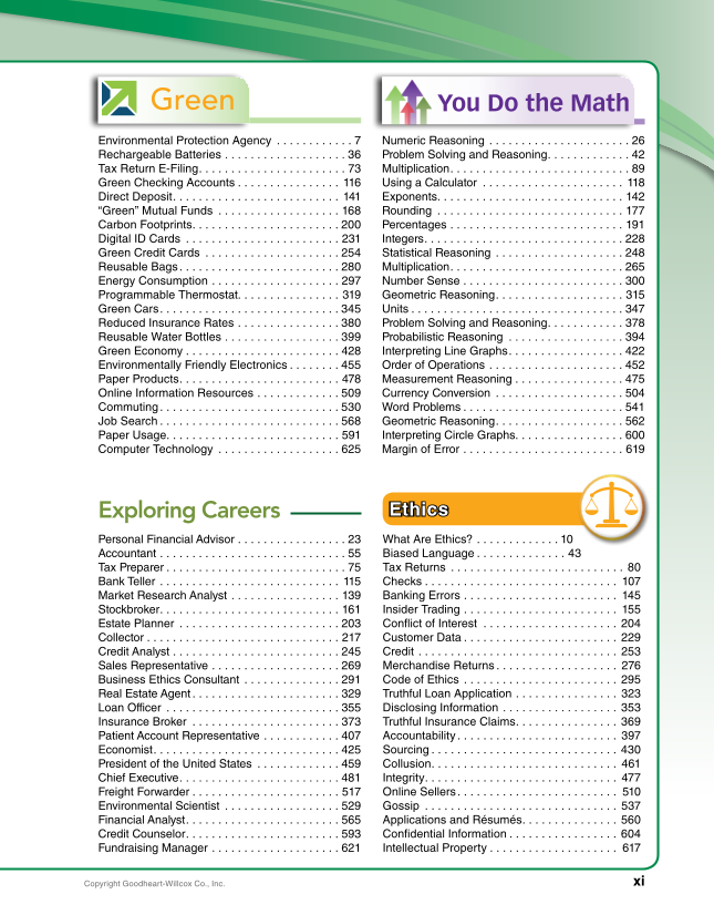 Foundations of Financial Literacy, 10th Edition page xi