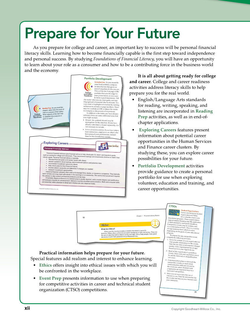 Foundations of Financial Literacy, 10th Edition page xii