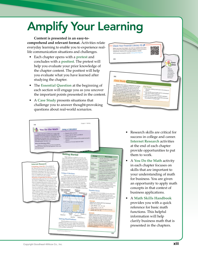 Foundations of Financial Literacy, 10th Edition page xiii