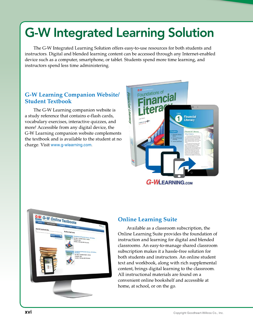 Foundations of Financial Literacy, 10th Edition page xvi