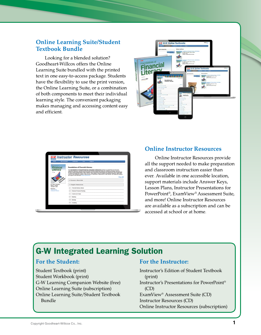 Foundations of Financial Literacy, 10th Edition page 1