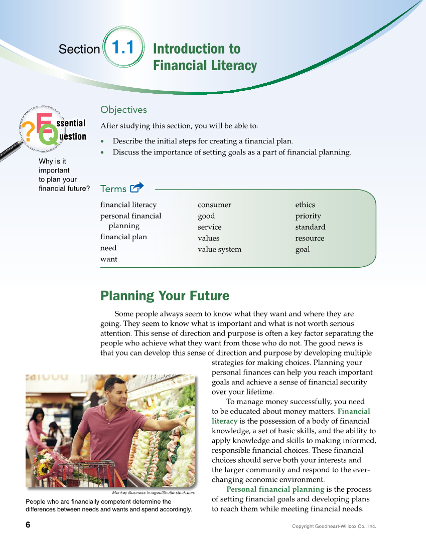Foundations of Financial Literacy, 10th Edition page 6